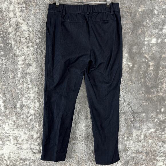Talbots Petite Size 2P Hampshire Ankle Pant Stretch Casual Pants Navy Button Zip - Picture 4 of 12
